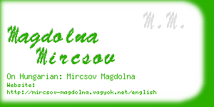 magdolna mircsov business card